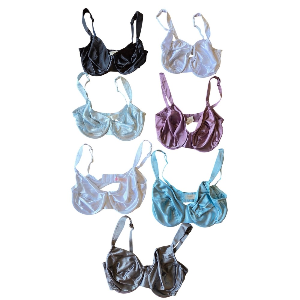 Rare Vintage 90s Y2K Victorias Secret Second Skin Satin Bras 36D Lot of 7
